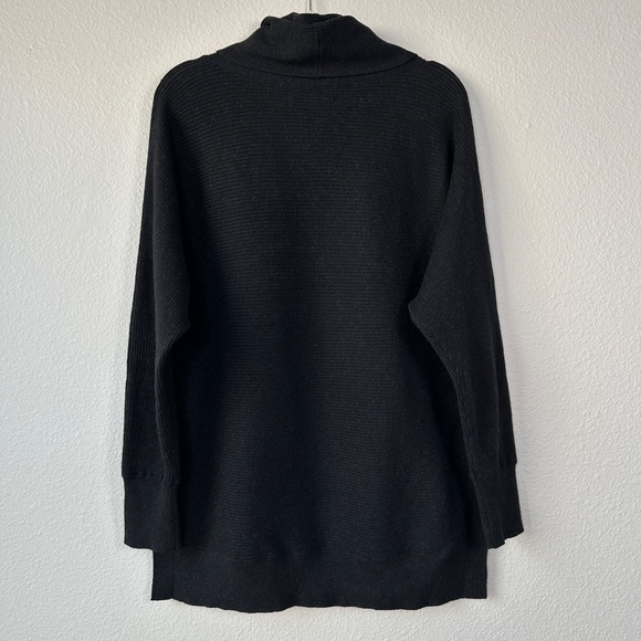 Allsaints women size L Rio Roll neck sweater wool cotton black dolman sleeve - Picture 7 of 11